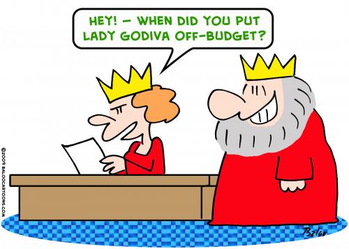 Cartoon: lady godiva king off budget (medium) by rmay tagged lady,godiva,king,off,budget
