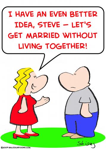 Cartoon: living together married (medium) by rmay tagged living,together,married