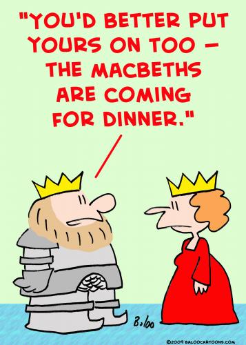Cartoon: macbeths king armor dinner (medium) by rmay tagged macbeths,king,armor,dinner