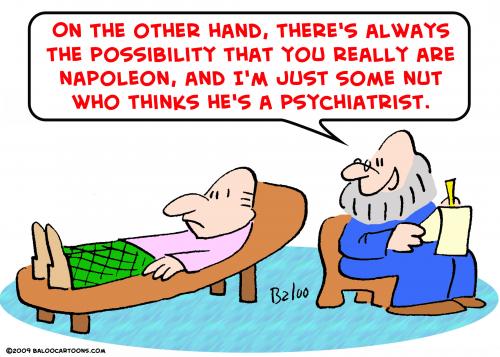 Cartoon: napoleons thinks psychiatrist (medium) by rmay tagged napoleons,thinks,psychiatrist