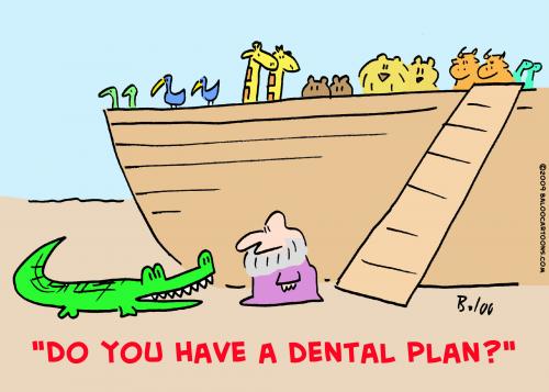 Cartoon: Noah ark alligator dental plan (medium) by rmay tagged noah,ark,alligator,dental,plan