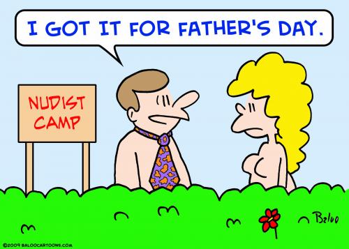 Cartoon: nudist fathers day (medium) by rmay tagged nudist,fathers,day