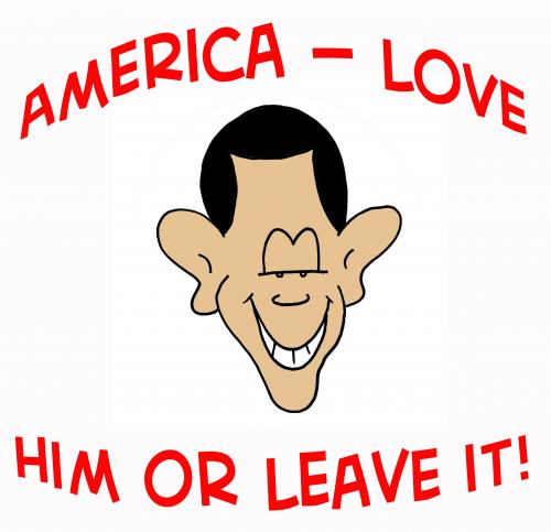 Cartoon: Obama America love him or leave (medium) by rmay tagged obama,america,love,him,or,leave