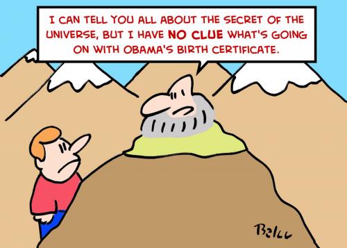 Cartoon: OBAMA BIRTH CERTIFICATE GURU (medium) by rmay tagged obama,birth,certificate,guru