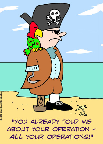 Cartoon: pirate parrot told operations (medium) by rmay tagged pirate,parrot,told,operations