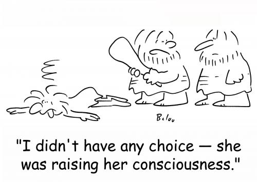 Cartoon: Raising her consciousness (medium) by rmay tagged raising,her,consciousness,caveman