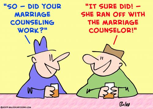 Cartoon: ran off marriage counselor (medium) by rmay tagged ran,off,marriage,counselor