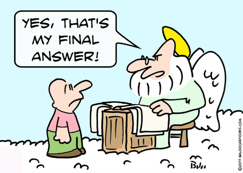 Cartoon: Saint Peter Heaven final answer (medium) by rmay tagged saint,peter,heaven,final,answer