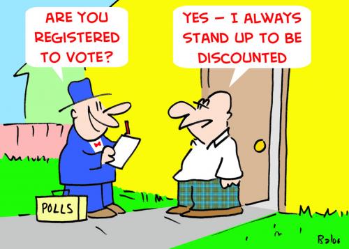 Cartoon: STAND UP TO BE DISCOUNTED (medium) by rmay tagged stand,up,to,be,discounted