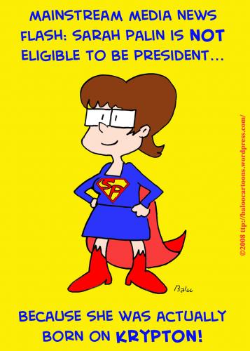 Cartoon: SUPER SARAH PALIN (medium) by rmay tagged super,sarah,palin