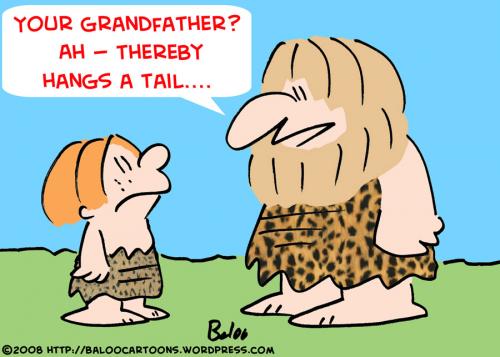 Cartoon: THEREBY HANGS A TALE CAVEMAN (medium) by rmay tagged thereby,hangs,tale,caveman