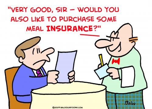 Cartoon: waiter meal insurance (medium) by rmay tagged waiter,meal,insurance