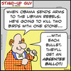 Cartoon: 1aa105SUGabsenteeballot (small) by rmay tagged absentee,ballot,obama,libya