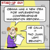 Cartoon: 1aa121SUGnojuanleftbehind (small) by rmay tagged no,juan,left,behind,obama,immigration,reform