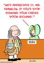 Cartoon: benjamin franklin poor richard (small) by rmay tagged benjamin,franklin,poor,richard