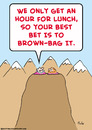 Cartoon: brown bag gurus lunch hour (small) by rmay tagged brown,bag,gurus,lunch,hour