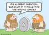 Cartoon: cave wheel fall wrong hands (small) by rmay tagged cave,wheel,fall,wrong,hands