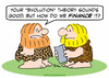 Cartoon: caveman evolution finance idea (small) by rmay tagged caveman,evolution,finance,idea