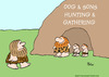 Cartoon: caveman hunting gathering oog so (small) by rmay tagged caveman,hunting,gathering,oog,sons