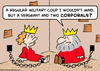 Cartoon: corporals king queen military co (small) by rmay tagged corporals,king,queen,military,coup