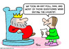 Cartoon: country exiting king polls (small) by rmay tagged country,exiting,king,polls