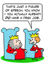 Cartoon: desk job king queen figure speec (small) by rmay tagged desk,job,king,queen,figure,speech