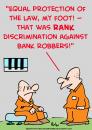 Cartoon: discrimination bank robbers (small) by rmay tagged discrimination,bank,robbers