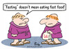 Cartoon: fasting eating fast food monks (small) by rmay tagged fasting eating fast food monks