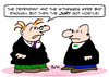Cartoon: hostile jury judge witnesses (small) by rmay tagged hostile,jury,judge,witnesses