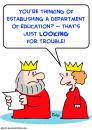 Cartoon: king queen education trouble (small) by rmay tagged king,queen,education,trouble