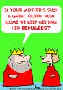 Cartoon: KING QUEEN REFUGEES (small) by rmay tagged king,queen,refugees