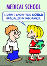 Cartoon: medical school specialize insura (small) by rmay tagged medical,school,specialize,insura