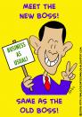 Cartoon: OBAMA MEET NEW BOSS SAME OLD BOS (small) by rmay tagged obama meet new boss same old bos