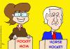 Cartoon: SARAH PALIN JOE BIDEN DEBATE HOC (small) by rmay tagged sarah palin joe biden debate hockey mom horse