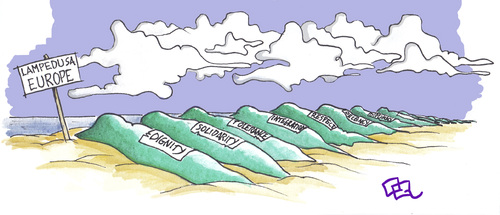 Cartoon: Paradise lost (medium) by OQ tagged lampedusa