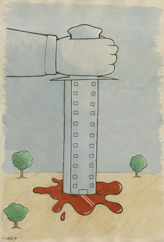 Cartoon: Building (medium) by HAMED NABAHAT tagged build